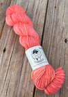 Coral Reef, Coral Pink Peach Treasured DK Luxe Yarn, hand dyed yarn