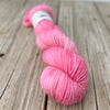 Damsel in Distress, Pink Treasured DK Luxe Yarn, hand dyed yarn
