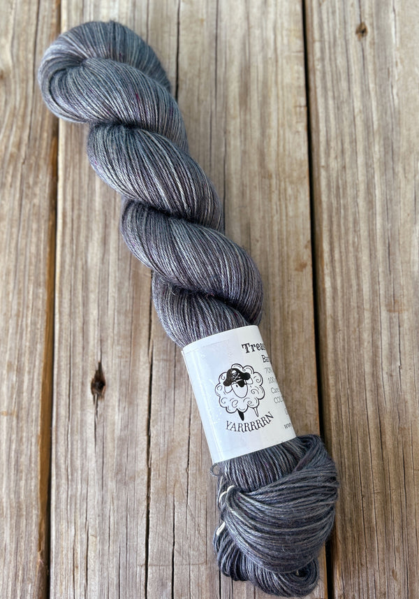 Gunpowder, dark charcoal gray Bamboo Linen Treasures Yarn, Fingering Weight Yarn