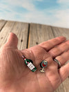 Wine Bottle and Glass Enamel Pin Set