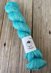 Kiss From A Mermaid, teal Bamboo Linen Treasures Yarn, Fingering Weight Yarn