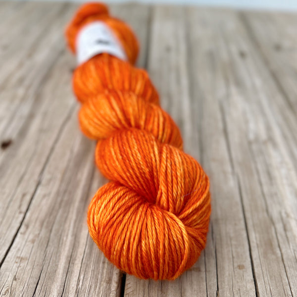 Lusty Wench, Orange Treasured DK Luxe Yarn, hand dyed yarn