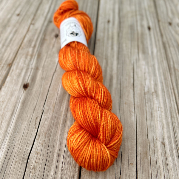 Lusty Wench, Orange Treasured DK Luxe Yarn, hand dyed yarn
