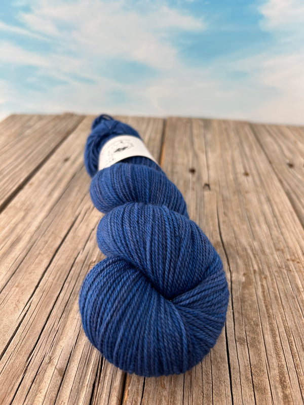 Make Waves, Dark Sapphire Blue, Organic Merino Sport Treasures Yarn