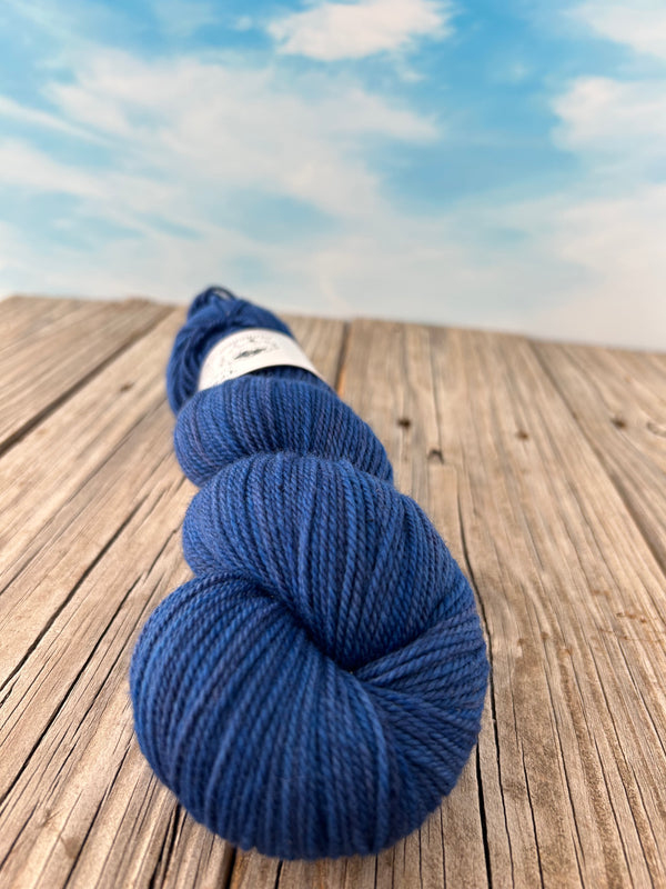 Make Waves, Dark Sapphire Blue, Organic Merino Sport Treasures Yarn