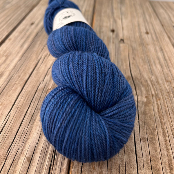 Make Waves, Dark Sapphire Blue, Organic Merino Sport Treasures Yarn