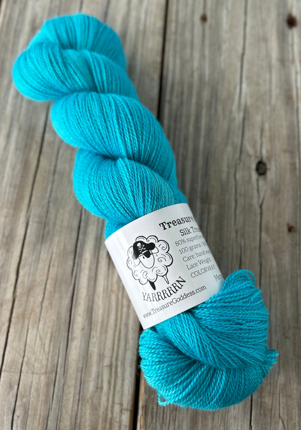 40% Off Mermaid's Curse, Turquoise Teal, Silk Treasures Lace Yarn