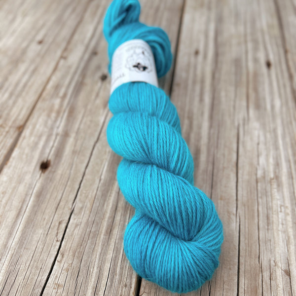 Mermaid's Curse, Turquoise Treasured DK Luxe Yarn, hand dyed yarn