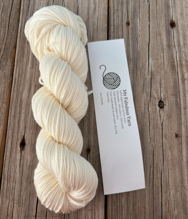 Undyed Worsted Weight Yarn, My Fabulous Yarn, natural cream ecru