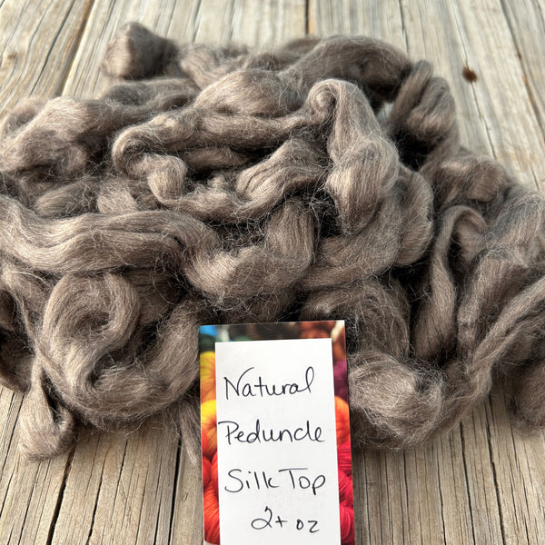 Natural Peduncle Silk Combed Top, Spinning Fiber Roving, 2oz