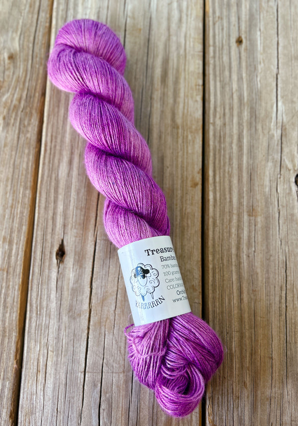 Orchid Island, purple Bamboo Linen Treasures Yarn, Fingering Weight Yarn