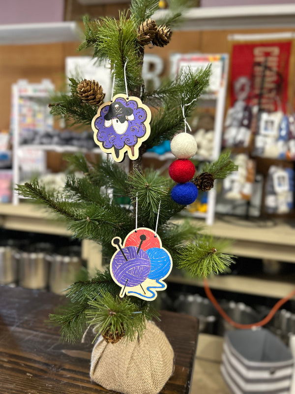 Yarn Ball & Pirate Sheep DIY Garland Kit - Color Your Own Ornaments