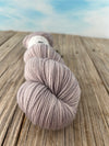 Pieces of Eight, Organic Merino Sport Treasures Yarn, silver light gray yarn