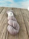 Pieces of Eight, Organic Merino Sport Treasures Yarn, silver light gray yarn