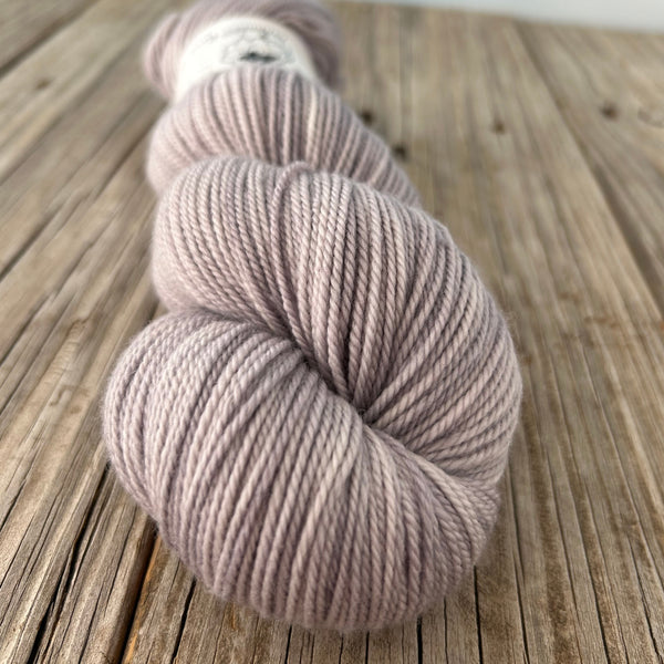 Pieces of Eight, Organic Merino Sport Treasures Yarn, silver light gray yarn