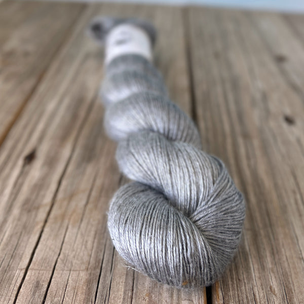 Pieces of Eight, Silver Gay Bamboo Linen Treasures Yarn, Fingering Weight Yarn