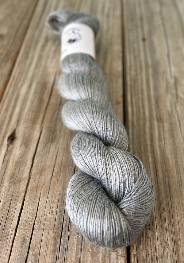 Pieces of Eight, Silver Gay Bamboo Linen Treasures Yarn, Fingering Weight Yarn