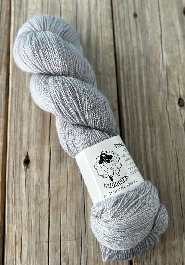 40% Off Pieces of Eight, Silver Gray, Silk Treasures Lace Yarn