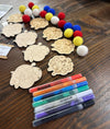Yarn Ball & Pirate Sheep DIY Garland Kit - Color Your Own Ornaments