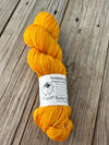 Poseidon's Trident, Organic Merino Sport Treasures Yarn, goldenrod yellow yarn