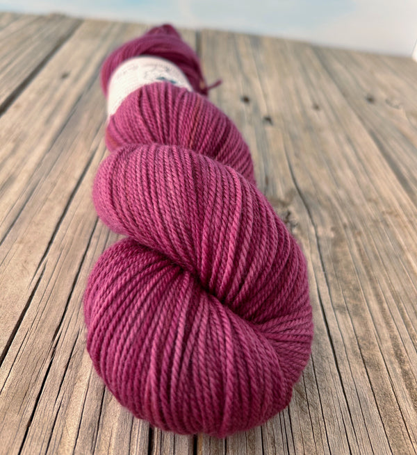 Berry Color Yarn Pretty Lass, Berry Magenta, Organic Merino Sport Treasures Yarn, hand
