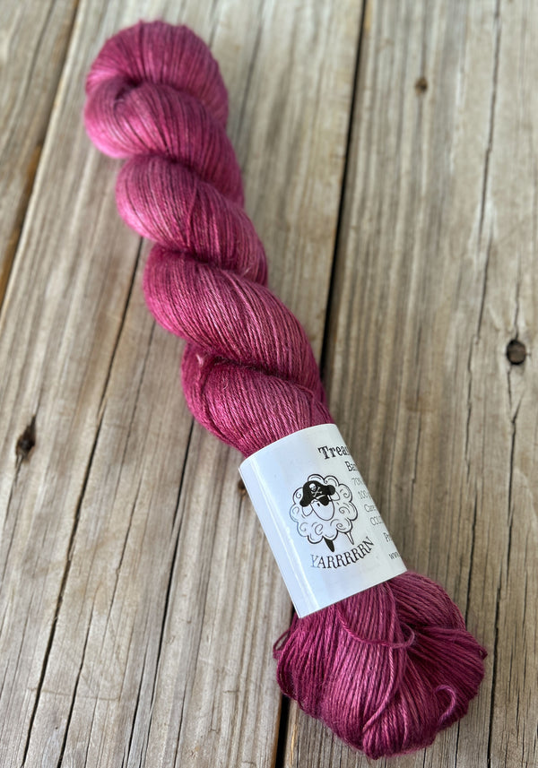 Pretty Lass, Berry Magenta Bamboo Linen Treasures Yarn, Fingering Weight Yarn
