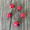 Polka Dot Origami Stitch Marker Set, Set of 5 knitting stitch markers