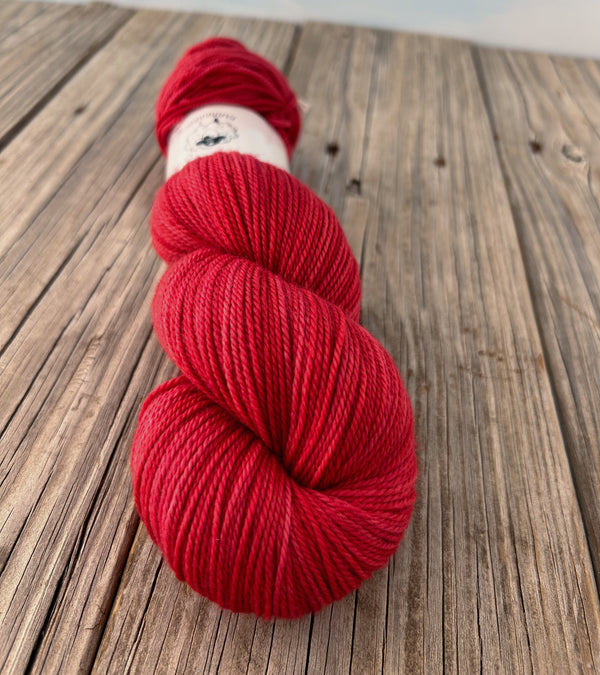Ruby Daggers, Organic Merino Sport Treasures Yarn, red yarn