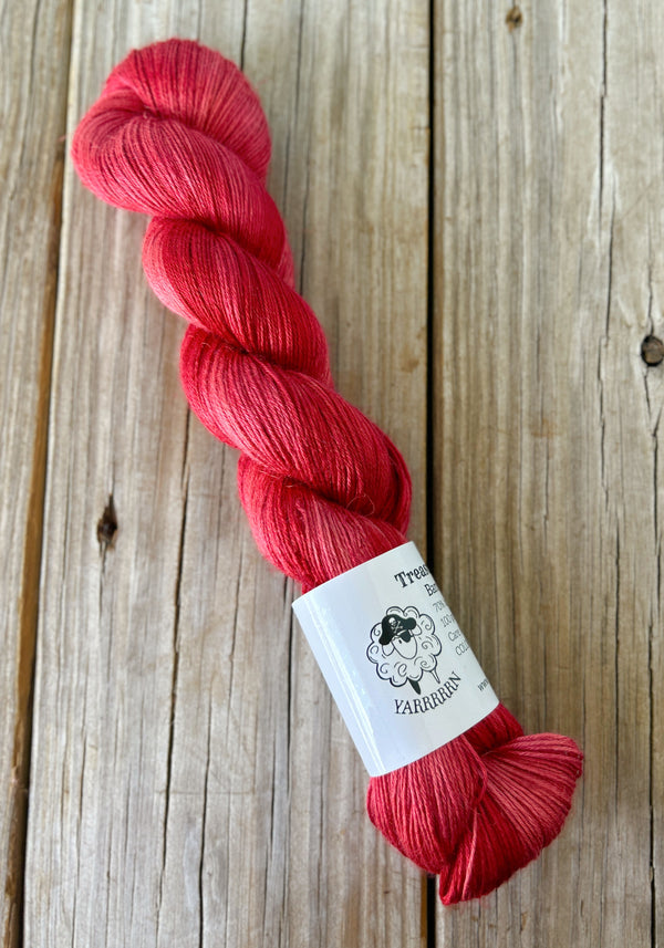 Ruby Daggers, Red Bamboo Linen Treasures Yarn, Fingering Weight Yarn