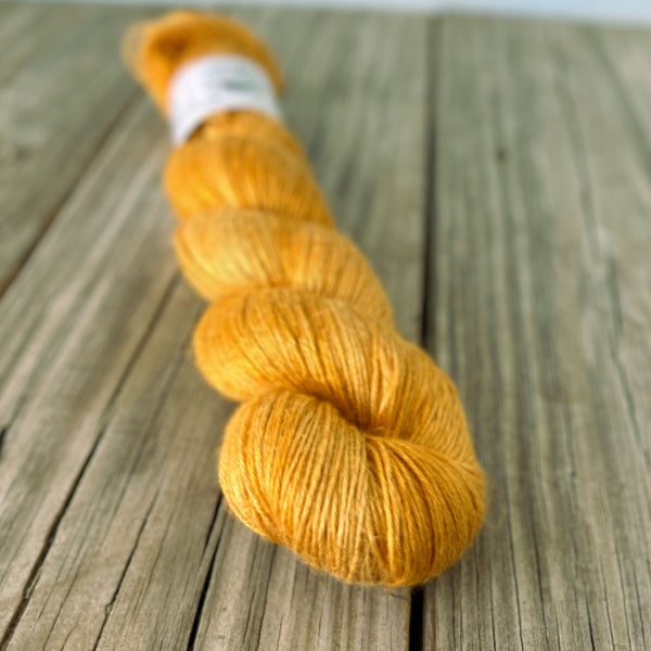 Sailing in the Sunshine, Yellow Bamboo Linen Treasures Yarn, Fingering Weight Yarn