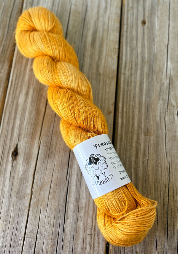 Sailing in the Sunshine, Yellow Bamboo Linen Treasures Yarn, Fingering Weight Yarn