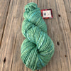Handspun Bulky Yarn, Merino Wool Mulberry Silk, spring green, 2 ply, 136 yards