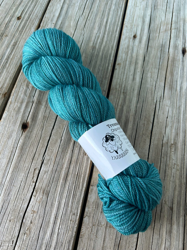 Sea Monster, Teal Blue-Green, Organic Merino Sport Treasures Yarn