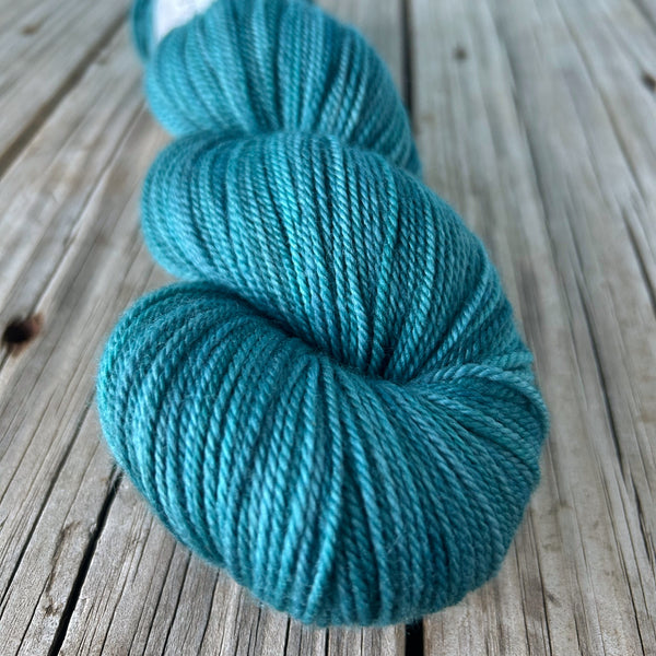 Sea Monster, Teal Blue-Green, Organic Merino Sport Treasures Yarn