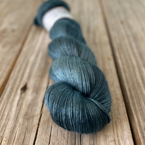 Sea Monster, Dark Teal Bamboo Linen Treasures Yarn, Fingering Weight Yarn