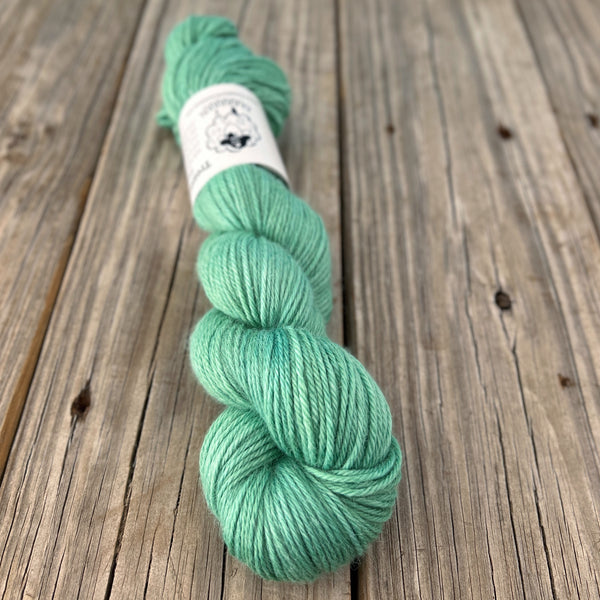 Sea Foam, Mint Spring Green Treasured DK Luxe Yarn, hand dyed yarn