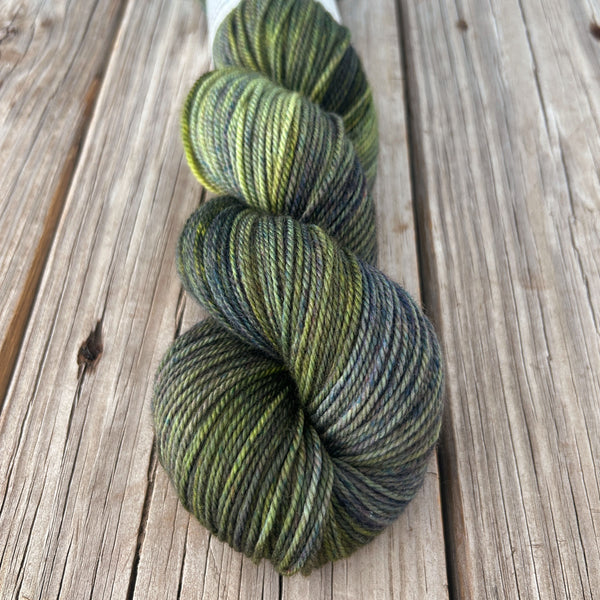 Seaweed, Moss Green, Organic Merino Sport Treasures Yarn, hand dyed yarn
