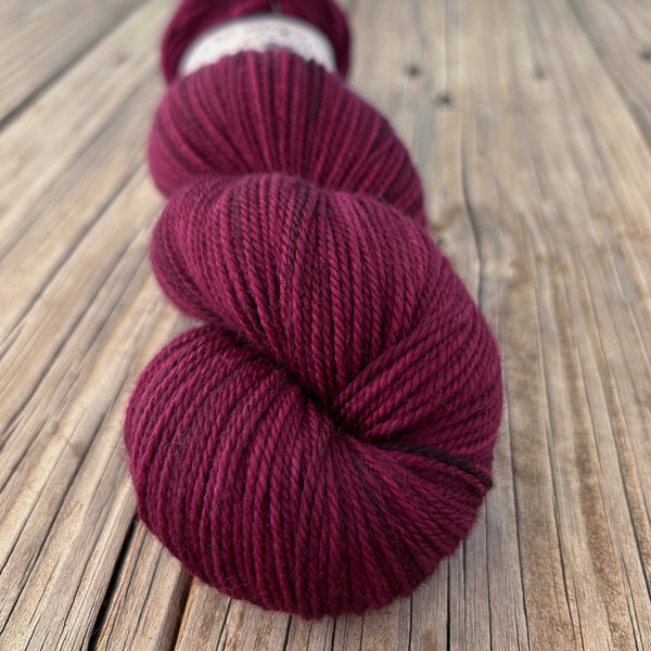 Song of the Sirens, Wine Magenta, Organic Merino Sport Treasures Yarn