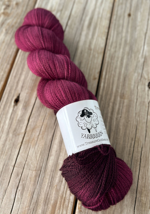 40% Off Song of the Sirens, Cranberry Wine, Silk Treasures Lace Yarn