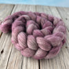 Dusty Rose Pink Polwarth Wool Yak Combed Top, hand dyed luxury spinning fiber, non super wash wool