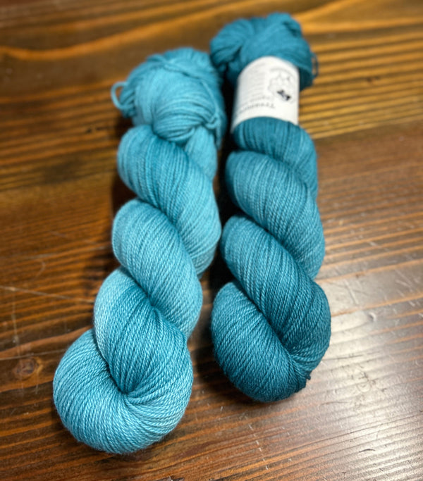 SALE Light Sea Monster, Teal Blue-Green, Organic Merino Sport Treasures Yarn