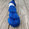 Swimmin with the Fishes, Sapphire Blue Treasured DK Luxe Yarn, hand dyed yarn