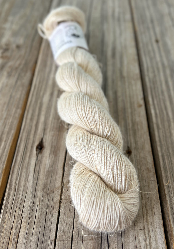 White Sand Beaches, Cream Off White Bamboo Linen Treasures Yarn, Fingering Weight Yarn
