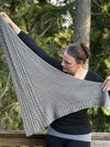 Cabled Shawl Kit, Yak Silk DK Treasures Yarn, Gathering Momentum Pattern Included