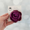 Pink Felted Flower Pin, hand crocheted lapel pin, wool