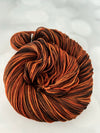 Catch a Tiger, Orange Brown, DK Treasures Yarn, hand dyed yarn
