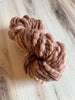 Handspun Art Yarn, Thick & Thin Spiral Plied, Blush Skyline, merino wool, 98 yards