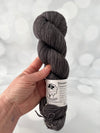 Gunpowder, Treasured Yak Toes Sock Yarn, dark charcoal gray yarn