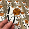 Yarn Ball Love Vinyl Stickers, Pink, Blue or Orange