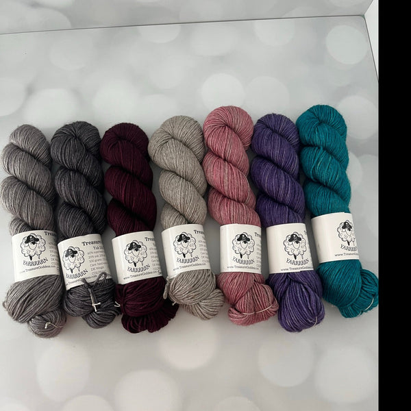Dyed To Order, Yak Silk DK Treasures Yarn, gray, wine, natural, pink, purple, teal